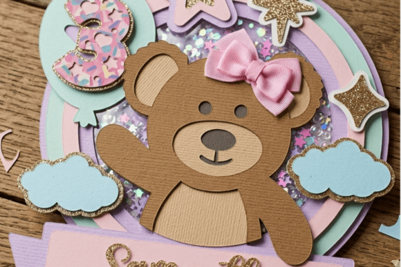 Teddy Bear Cake Topper Svg Shaker