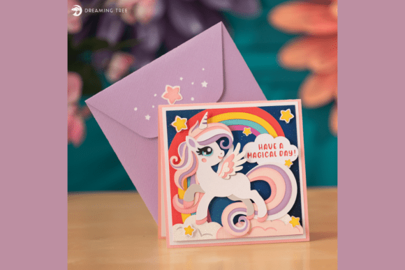Pastel Unicorn Pop Up Card Svg Rainbow Design