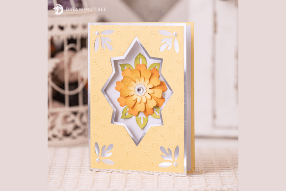Yellow Fantasy Layered Greeting Card Svg Bloom