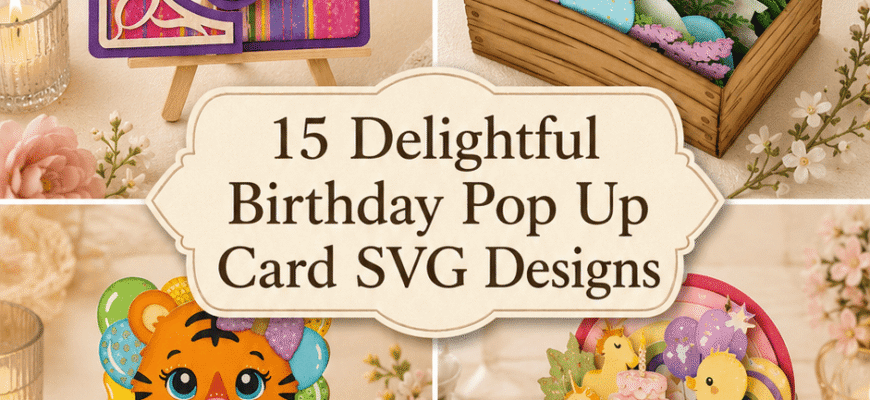 15 Delightful Birthday Pop Up Card SVG Designs