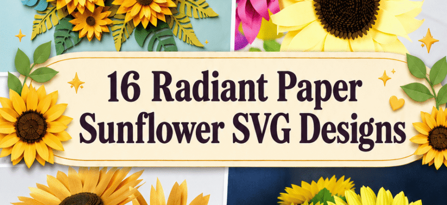 16 Radiant Paper Sunflower SVG Designs