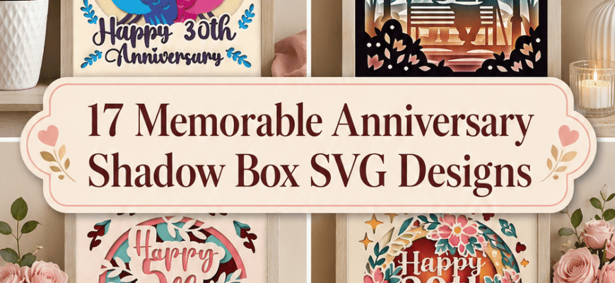 17 Memorable Anniversary Shadow Box SVG Designs