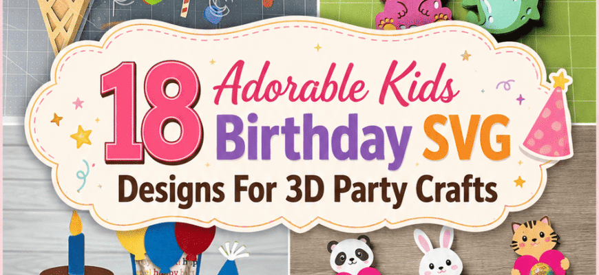 18 Adorable Kids Birthday SVG Designs For 3D Party Crafts