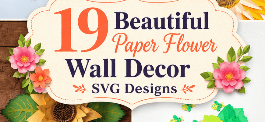 19 Beautiful Paper Flower Wall Decor SVG Designs