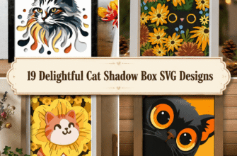 19 Delightful Cat Shadow Box SVG Designs
