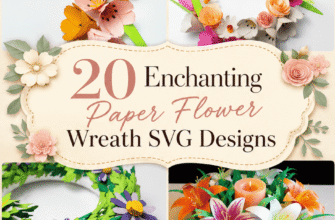 20 Enchanting Paper Flower Wreath SVG Designs