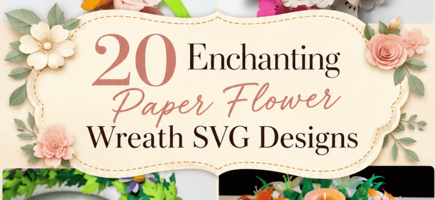 20 Enchanting Paper Flower Wreath SVG Designs