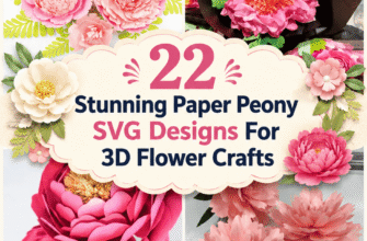 22 Stunning Paper Peony SVG Designs For 3D Flower Crafts