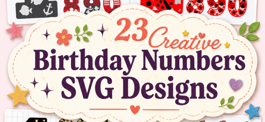 23 Creative Birthday Numbers SVG Designs