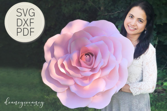24 Inch Paper Rose SVG Decor Bloom