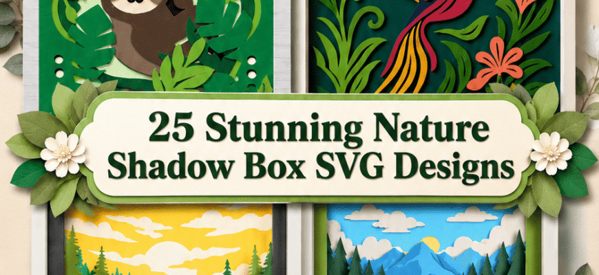 25 Stunning Nature Shadow Box SVG Designs