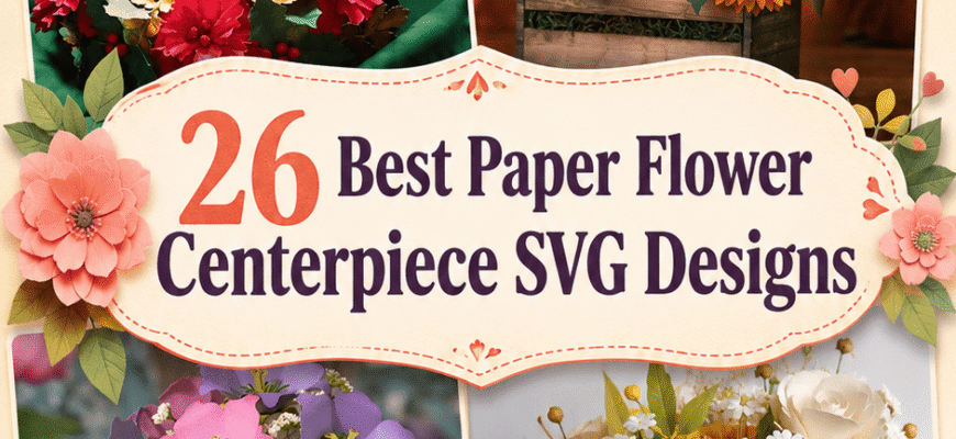 26 Best Paper Flower Centerpiece SVG Designs