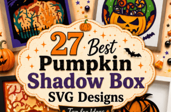 27 Best Pumpkin Shadow Box SVG Designs