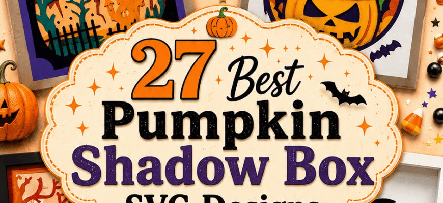 27 Best Pumpkin Shadow Box SVG Designs
