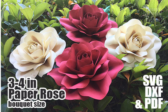 3 To 4 Inch Paper Rose SVG Template