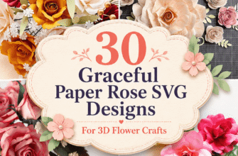 30 Graceful Paper Rose SVG Designs For 3D Flower Crafts