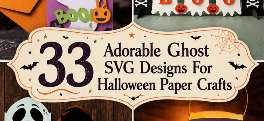 33 Adorable Ghost SVG Designs For Halloween Paper Crafts
