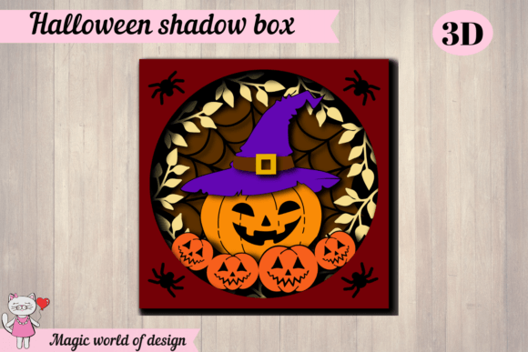 Halloween Pumpkin Shadow Box SVG Template