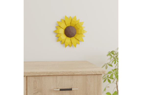 Sunflower Paper Flower Wall Decor SVG