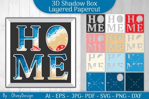 Coastal New Home Shadow Box Svg Papercut