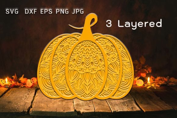 Golden Layers Pumpkin Svg Decor