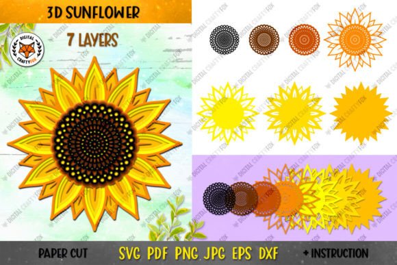 Mandala Paper Sunflower Svg Layers