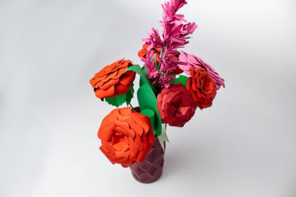 Amaranthus Paper Flower Centerpiece SVG Bouquet