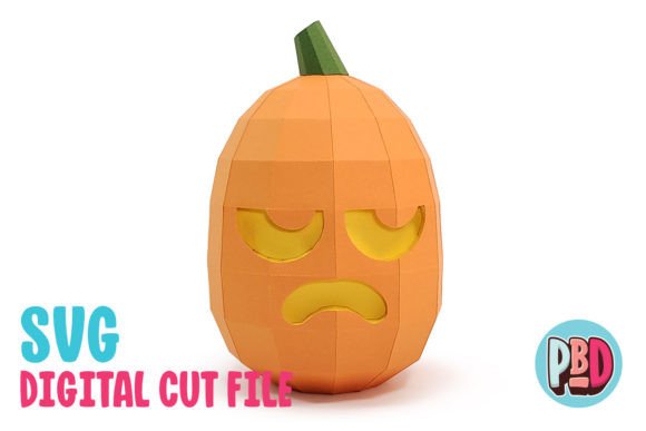 Annoyed Pumpkin Svg Papercraft Decor