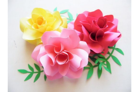 Ansley Paper Rose SVG Template