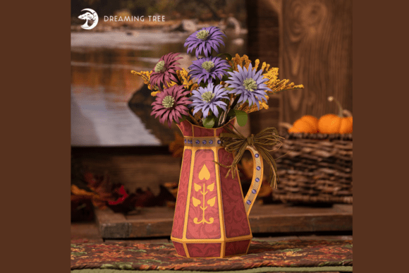 Autumn Paper Flower Centerpiece SVG Asters