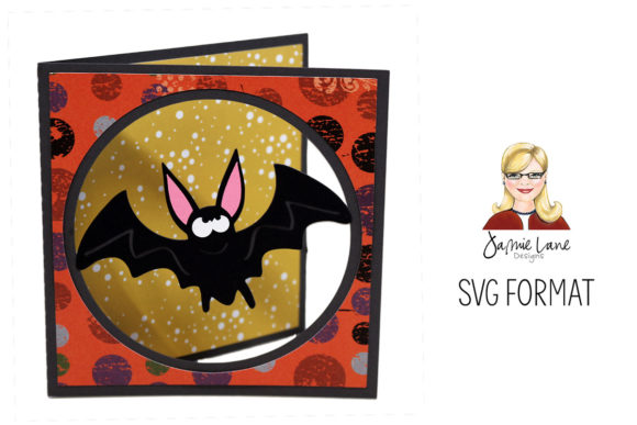 Bat Circle Halloween Card Svg Design