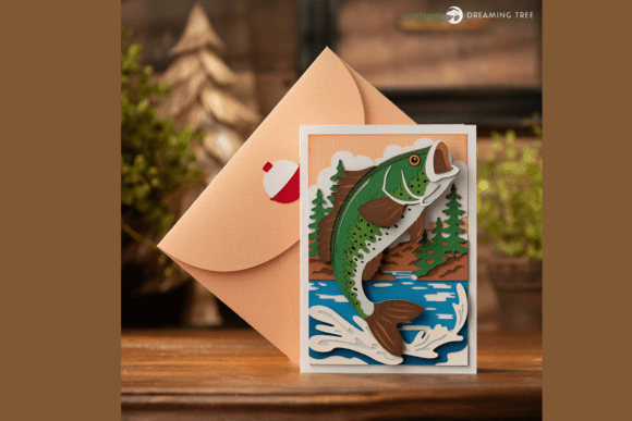 Big Bass Handmade Card Svg Scene