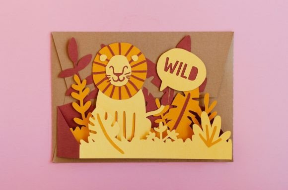 Lion Birthday Pop Up Card SVG Box