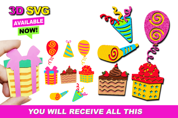 Festive Kids Birthday Svg Party Pieces