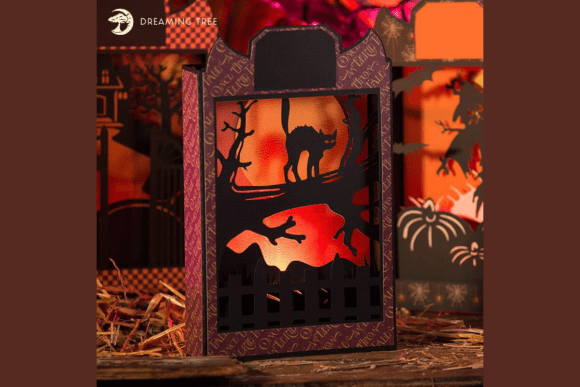 Black Cat Halloween Box Card Svg Paperscape
