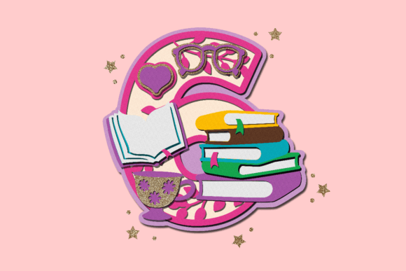 Books Library Birthday Numbers SVG Set