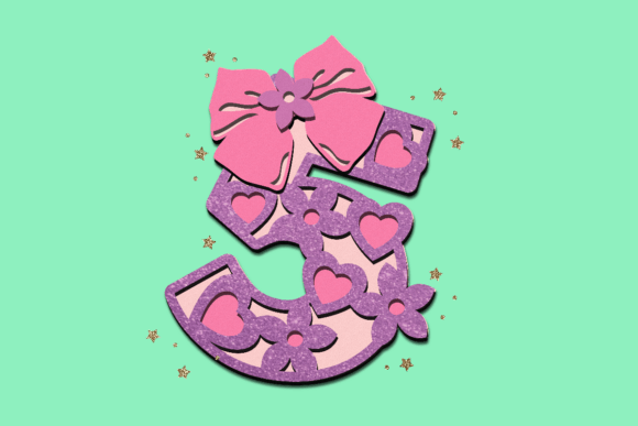 Sweet Bow Birthday Numbers SVG Set