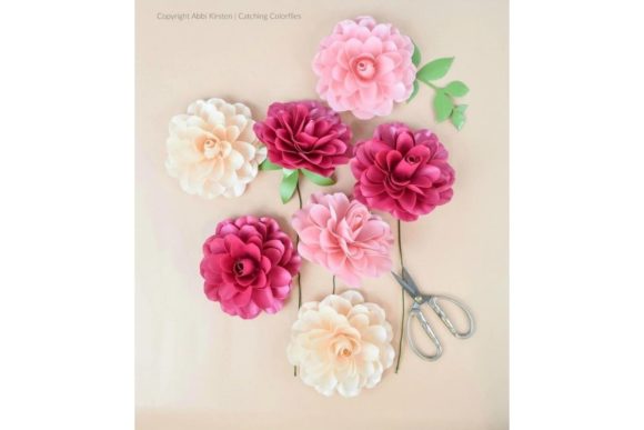 Camellia Paper Rose SVG Template