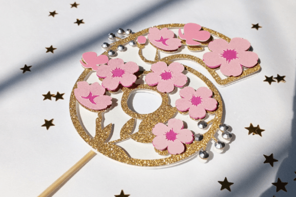 Cherry Blossom Birthday Numbers SVG Craft