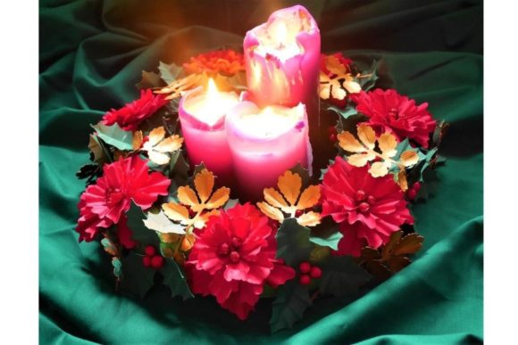 Festive Paper Flower Centerpiece SVG Holiday Templates