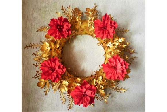Christmas Paper Flower Wreath Svg Templates