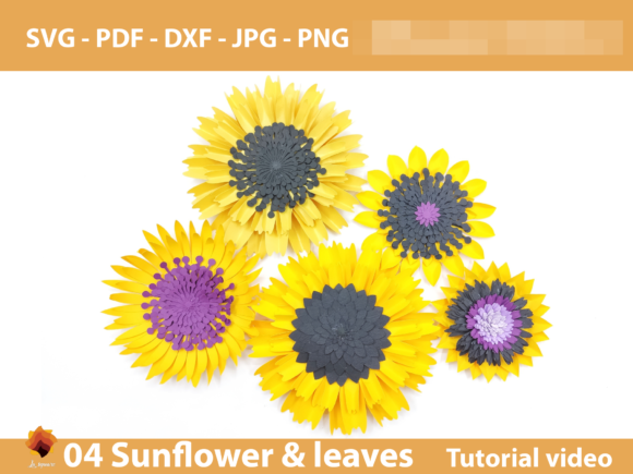 Backdrop Templates Paper Sunflower Svg Set