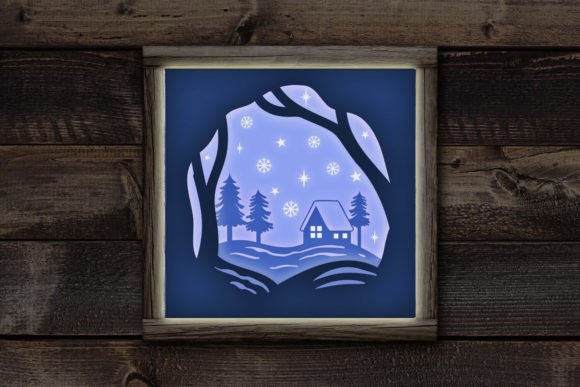 Cozy Cottage Forest Shadow Box Svg Scene