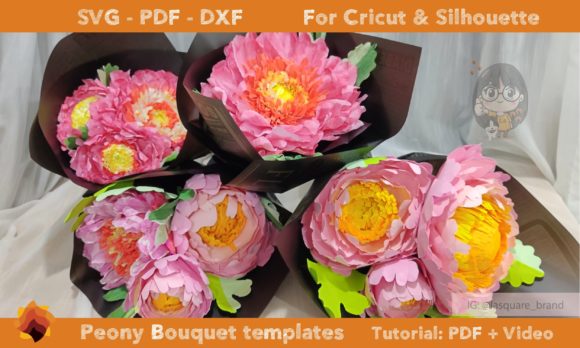 Crepe Bouquet Paper Peony SVG Kit