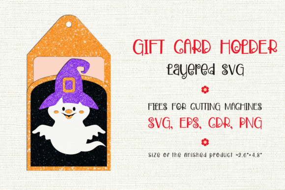 Cute Halloween Ghost Svg Gift Card Holder