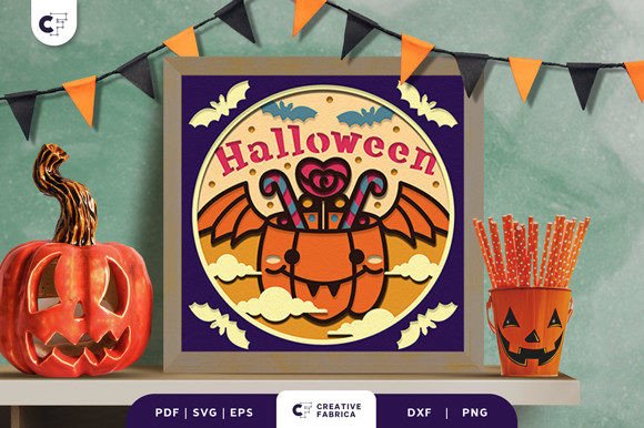 Basket Pumpkin Shadow Box Svg Display