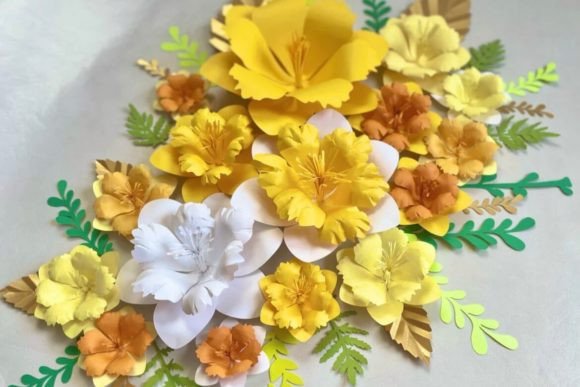 Daffodil Paper Flower SVG Craft