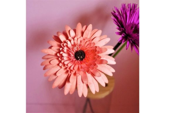 Double Gerbera Paper Flower SVG Template
