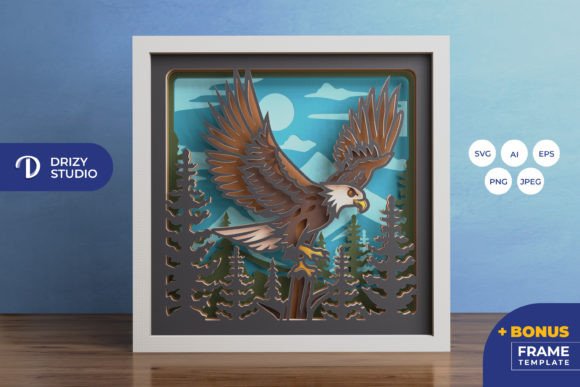 Eagle Forest Shadow Box Svg Flight