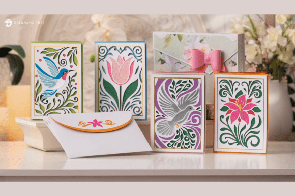 Fancy Flourish Greeting Card Svg Bundle